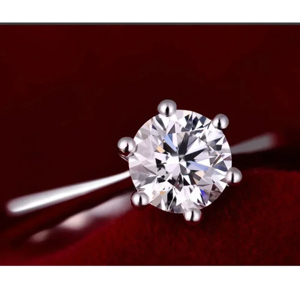 925 Sterling Silver Ring Simple Minimalist Engagement Rings - Picture 6 of 6